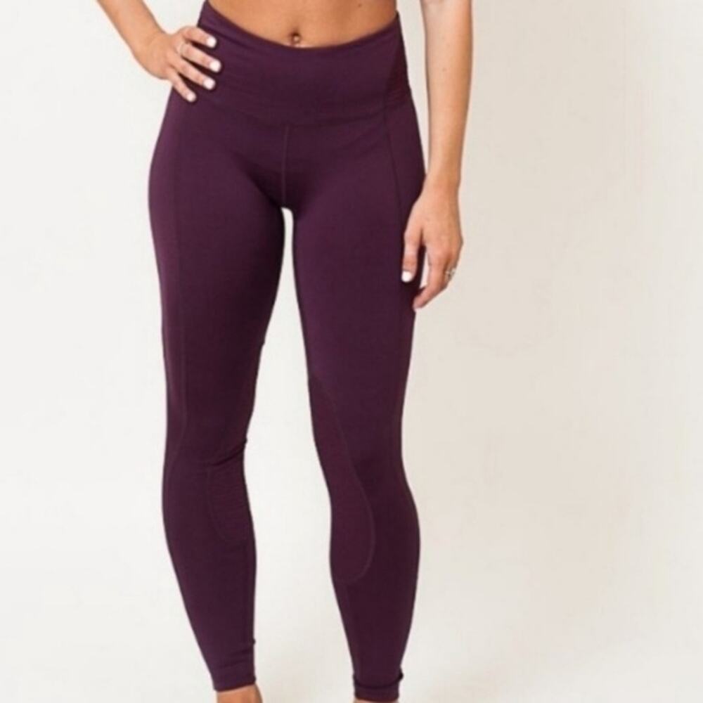 Free People Movement Womens Size XS Refine Leggings Ribbed Deep Plum Purple